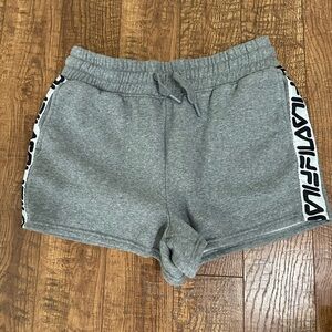 Fila Gray Athletic Shorts with Side Logo